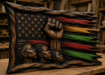 Balck Veteran American Flag